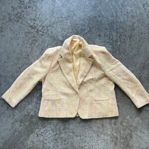 Bleyle Vintage Pastel Tweed Blazer Jacket 16P Made in USA Metallic Lurex